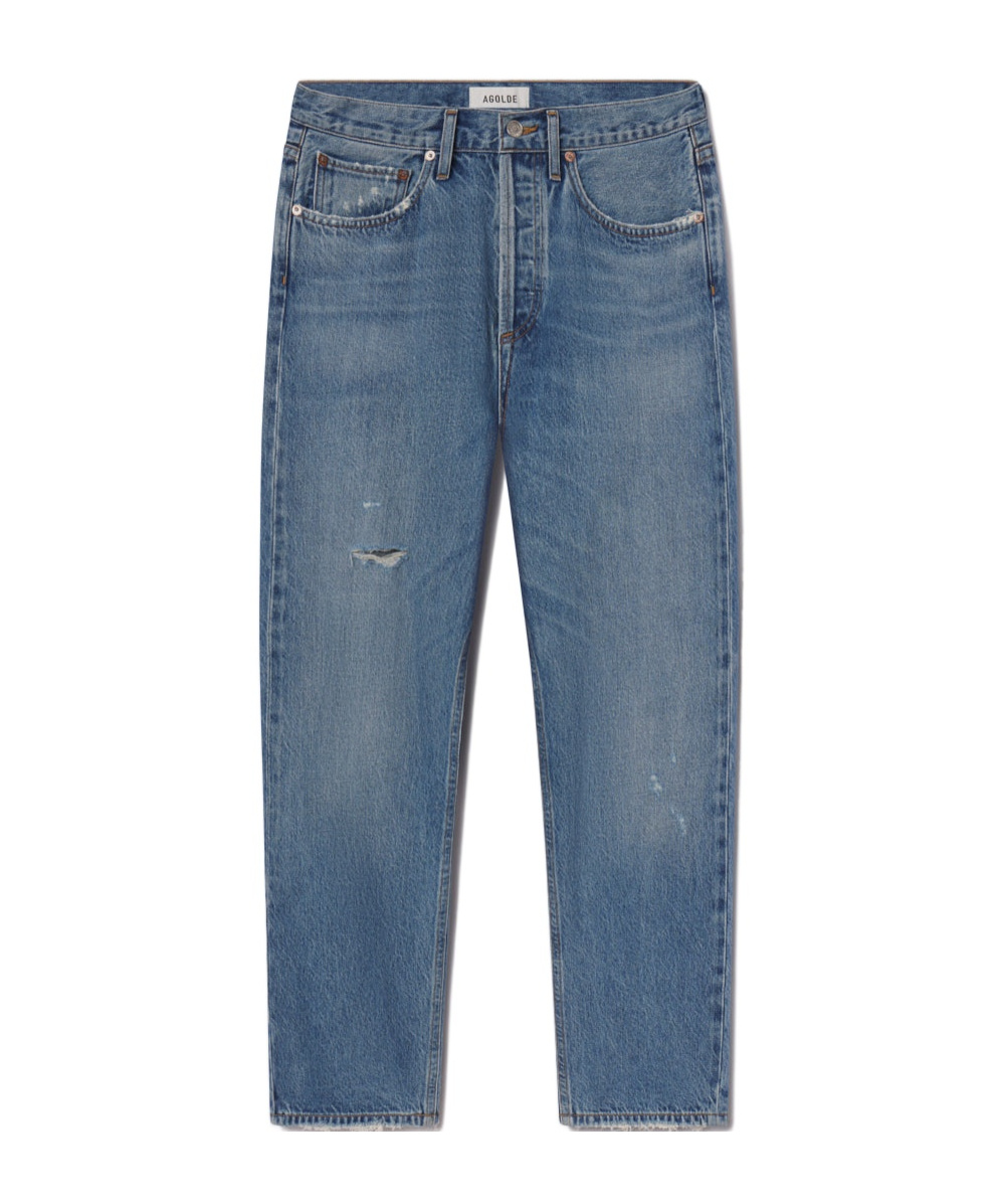 Agolde 90's Crop Mid Rise Straight Jeans In Shrine