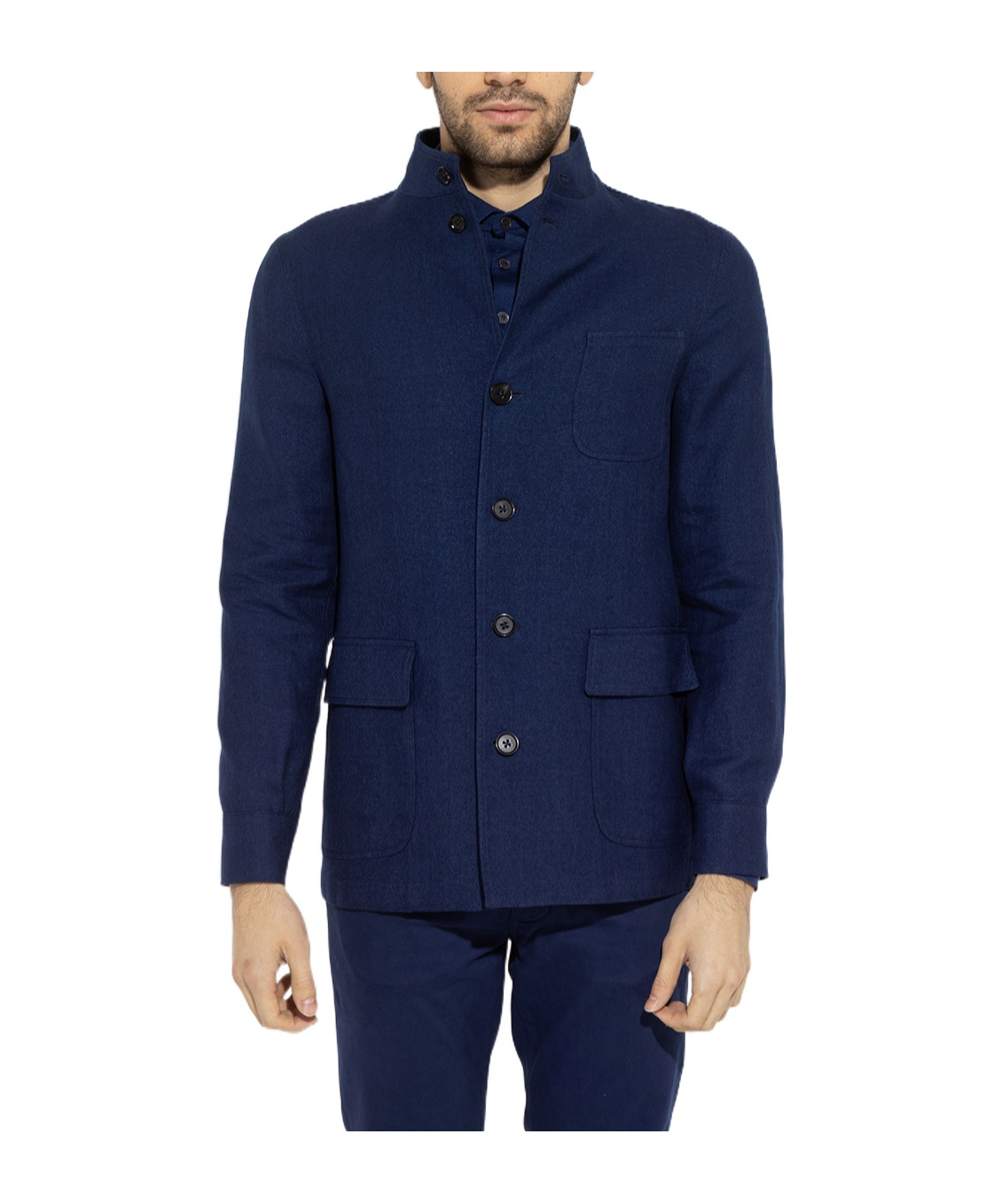 Shop Zegna Long-sleeved Casual Jacket In Black