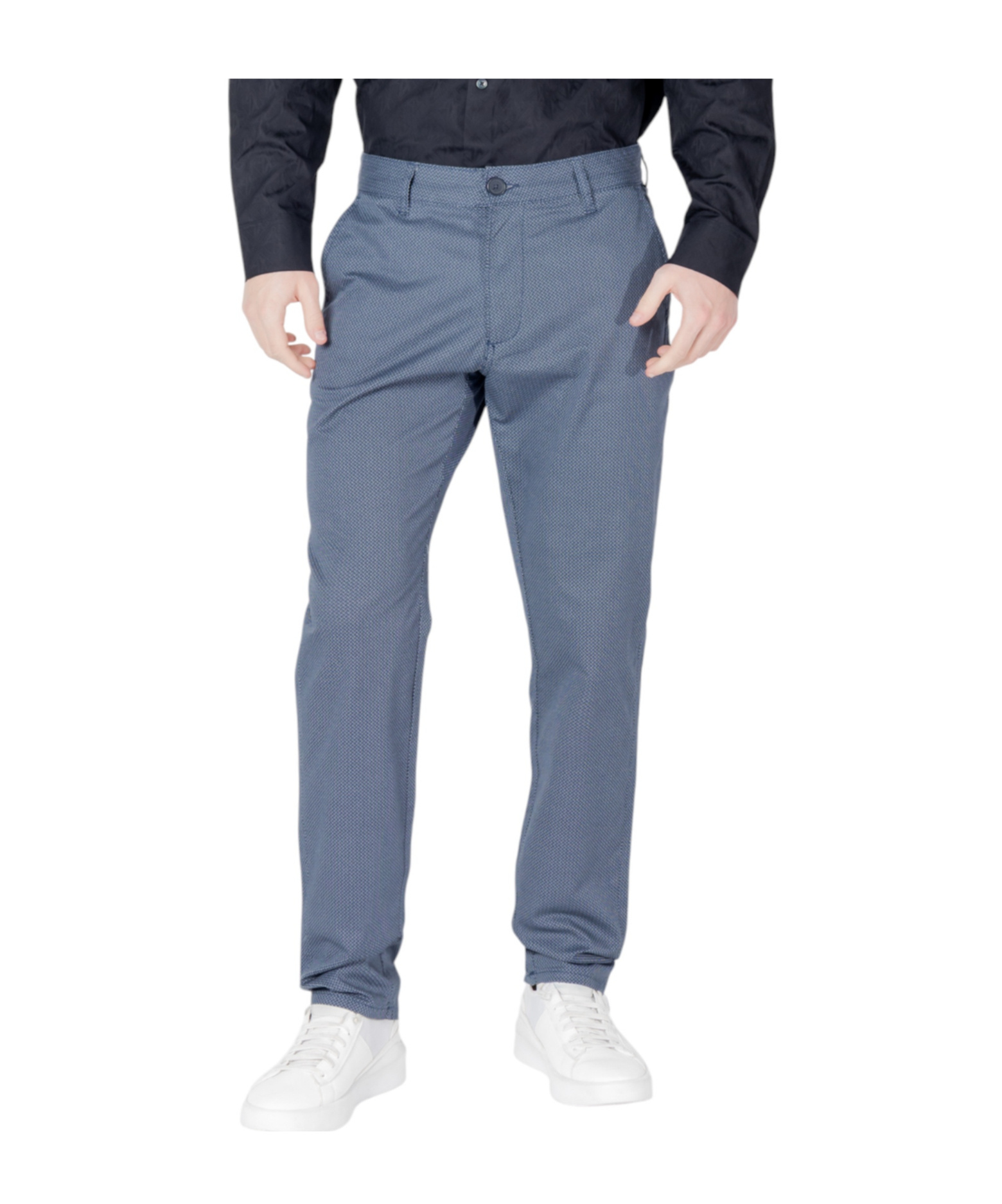 Armani Exchange Belt Loop Casual Pants In Blue