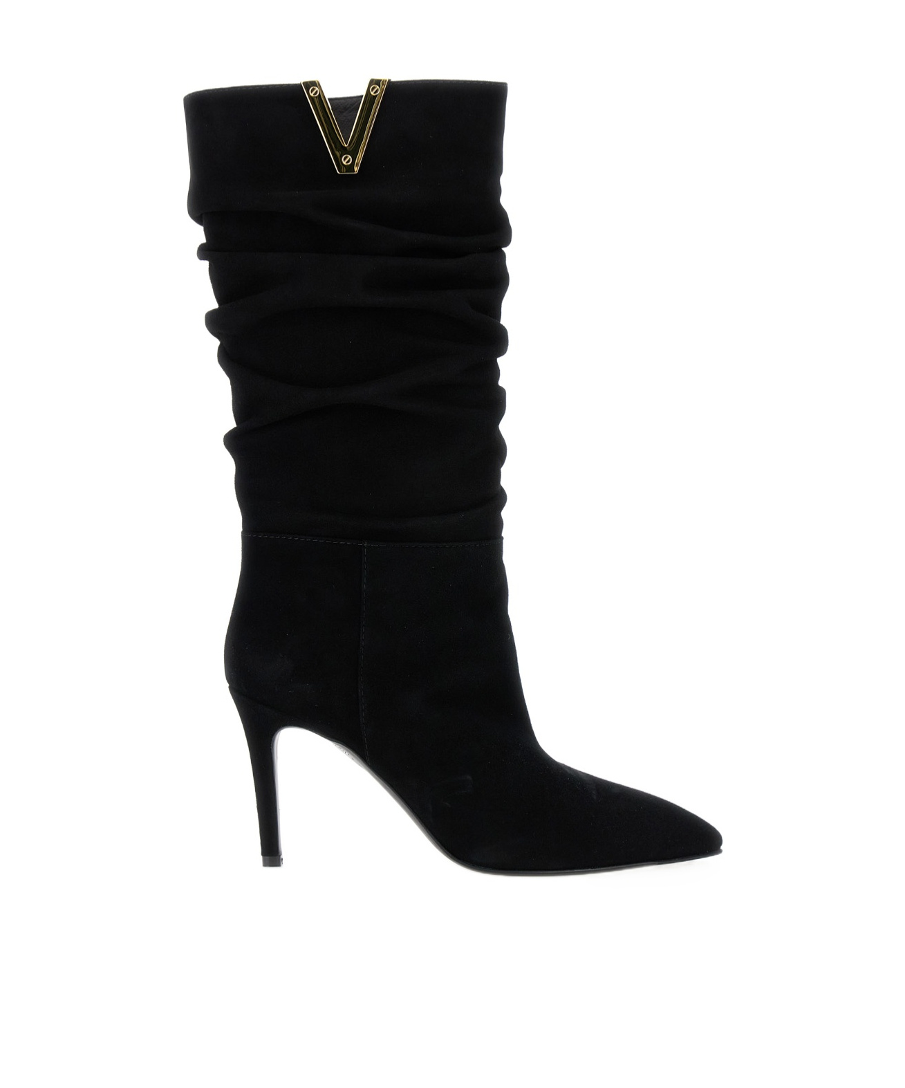 Via Roma 15 Pointed Short Boots In Black