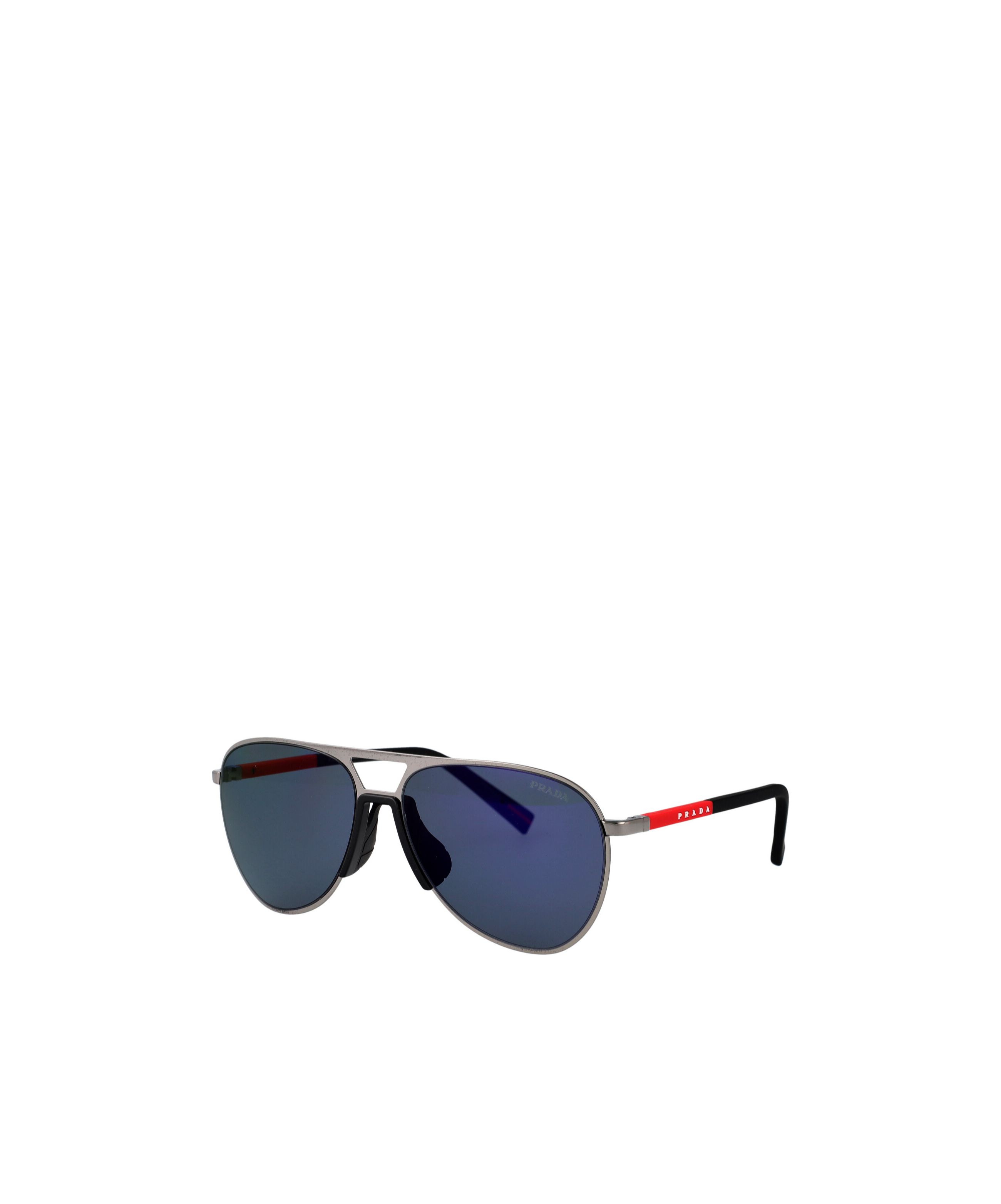 Prada Linea Rossa Gunmetal Metal Sunglasses In Blue