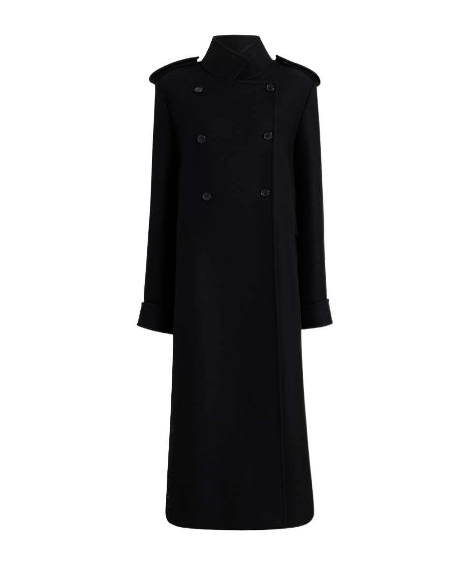 Khaite Donna Double-breasted Coat In Black
