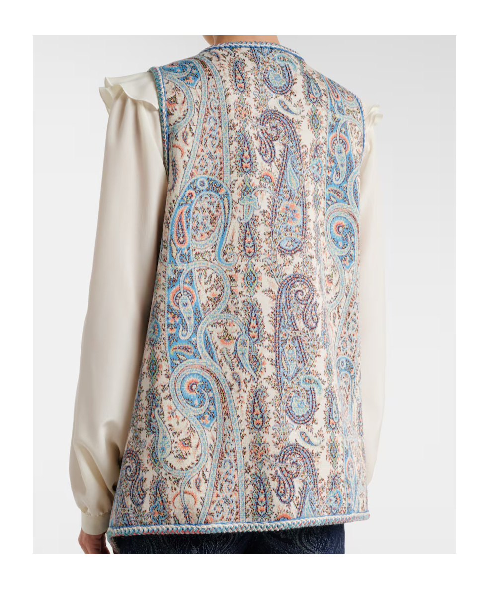 Etro Paisley Cotton-blend Jacquard Vest In Multi