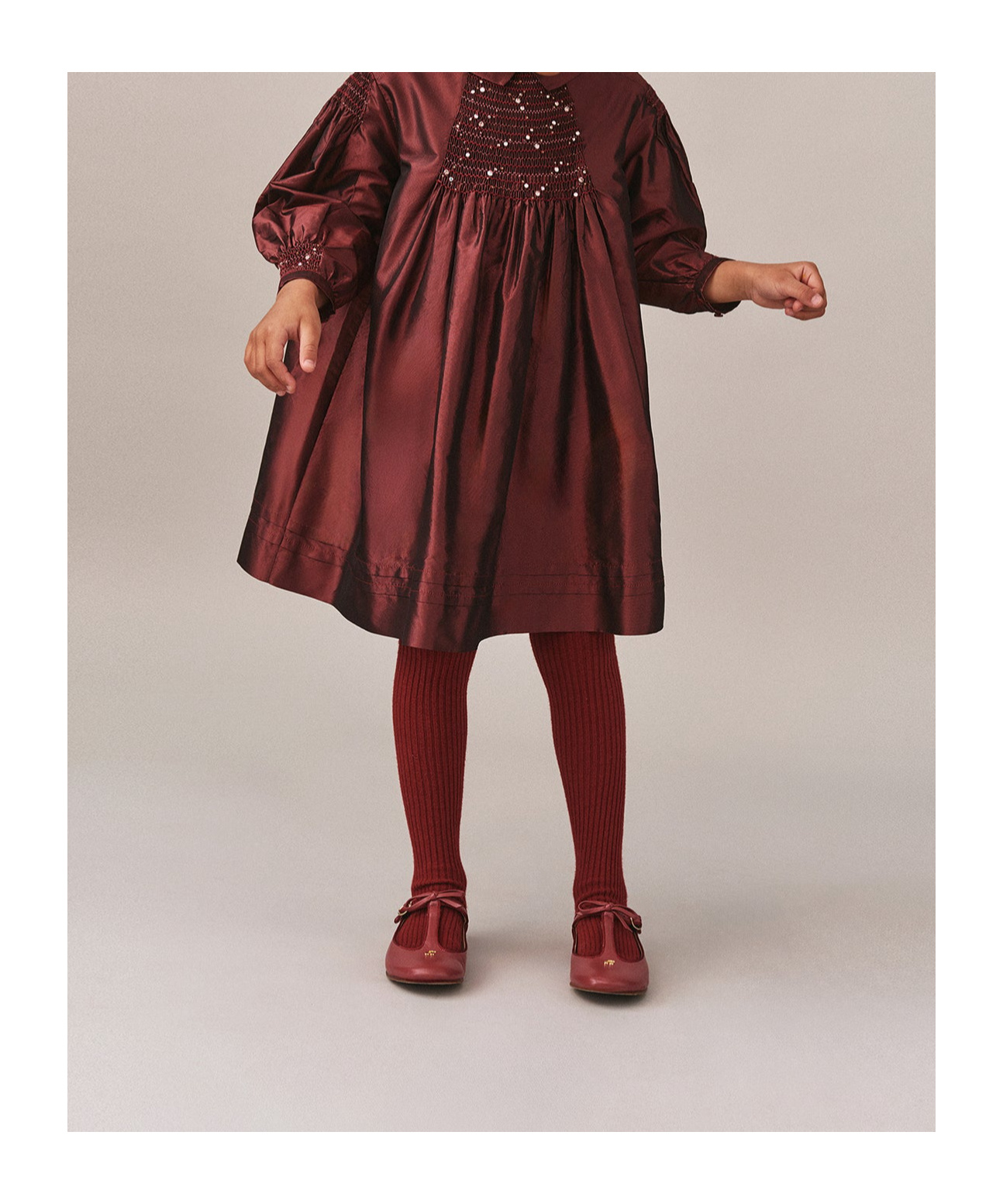 Bonpoint Jeanne Ruffled Embroidered Silk Dress In Brown