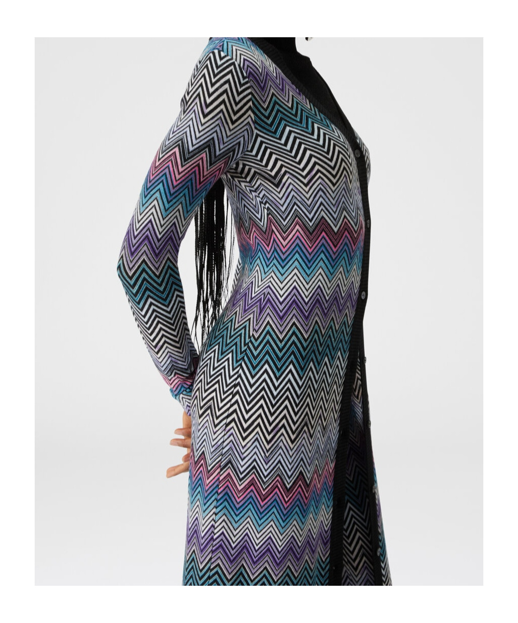 Missoni Crochet-knit Wool Cardigan In Multicolor