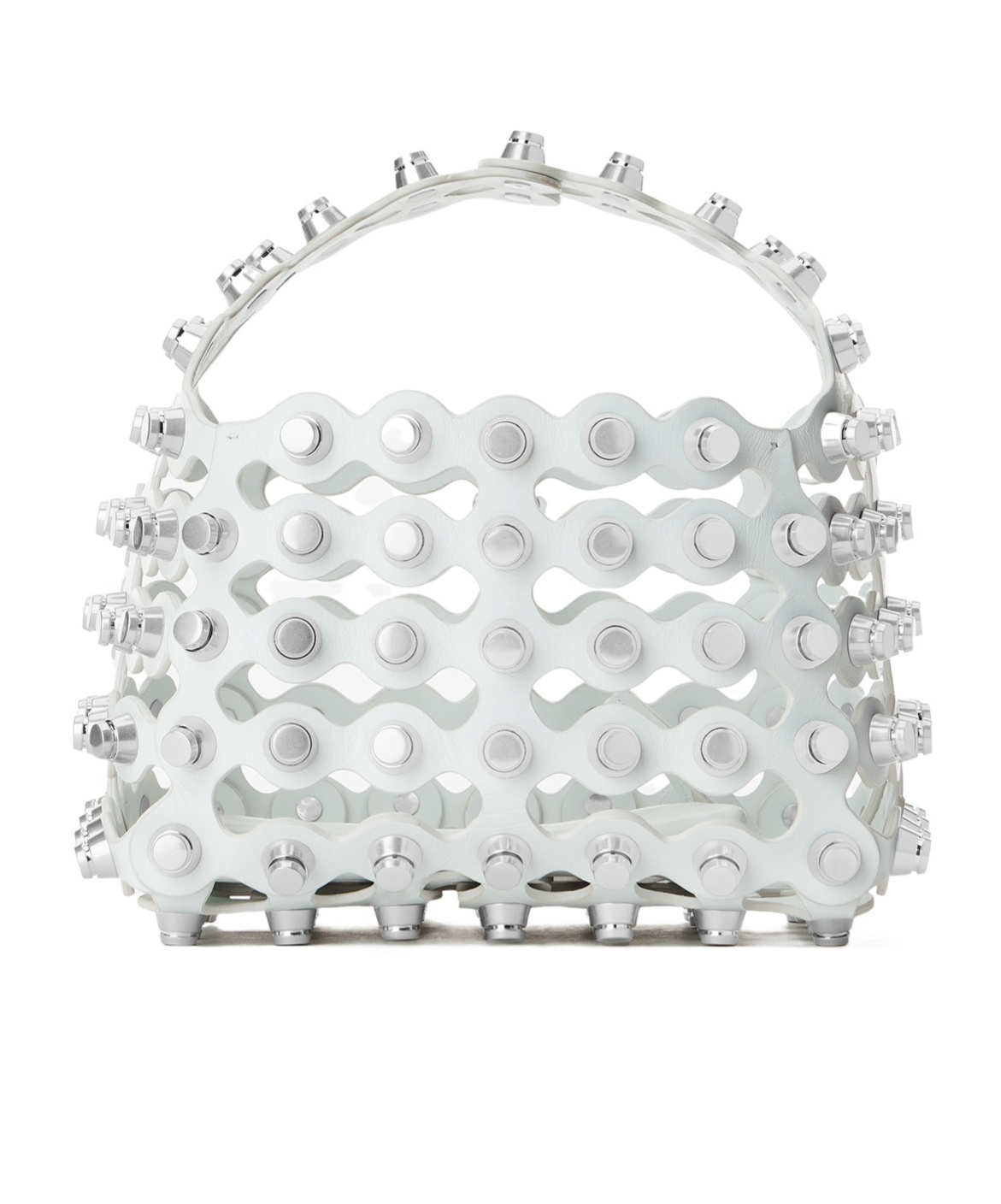 Alexander Wang Rex Small Studded Wavy Leather Top-handle Bag In White