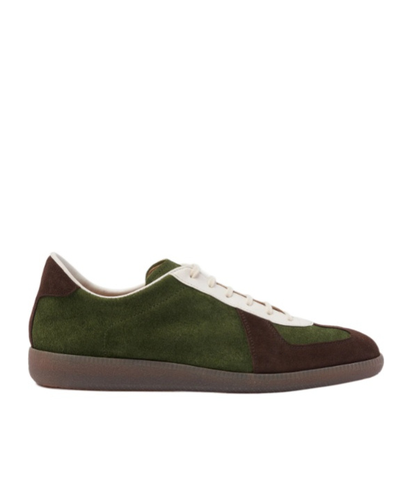 Scarosso Two-tone Suede Sneakers In Green
