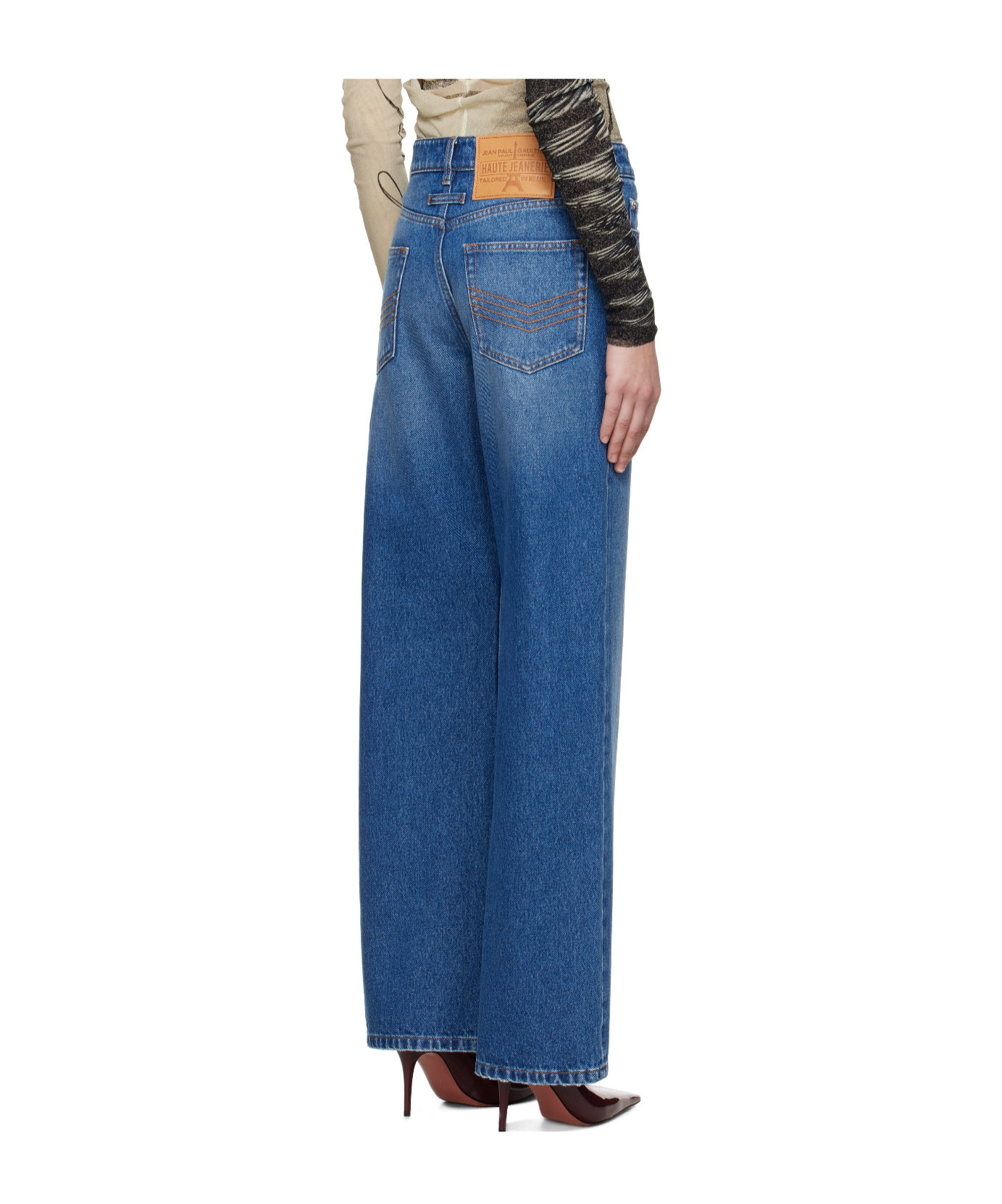 Jean Paul Gaultier Men Buttoned Denim Jeans In Blue