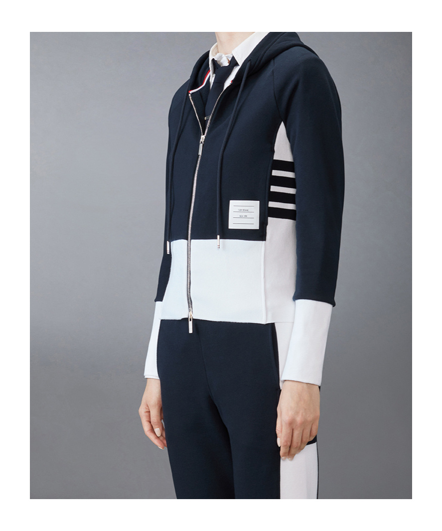 Thom Browne 4-bar Cotton Hoodie In Black