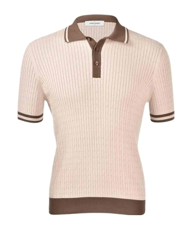 Gran Sasso Cotton-knit Polo Shirt In Brown