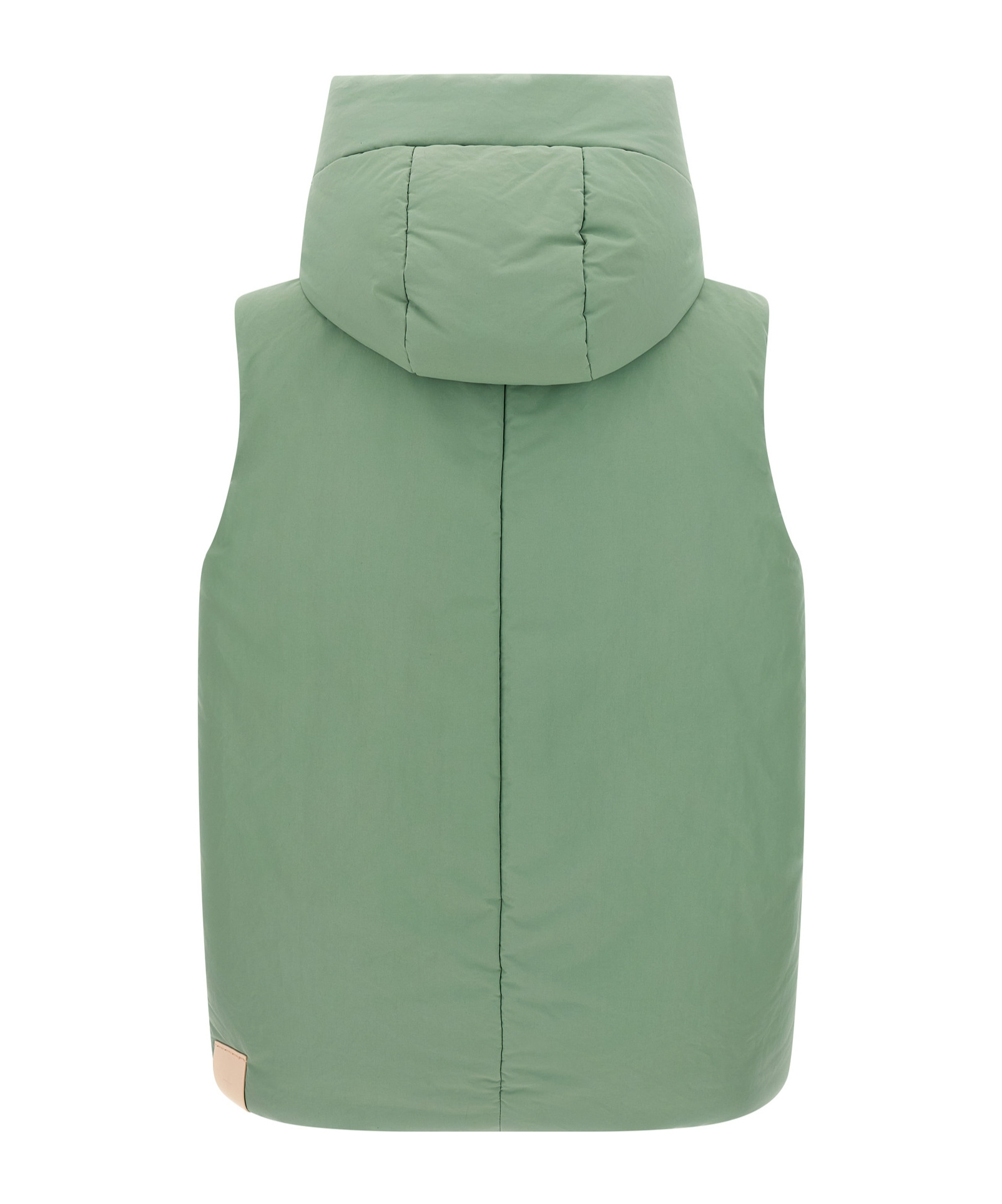 Jil Sander High Collar Sleeveless Quilted Jacket In Green