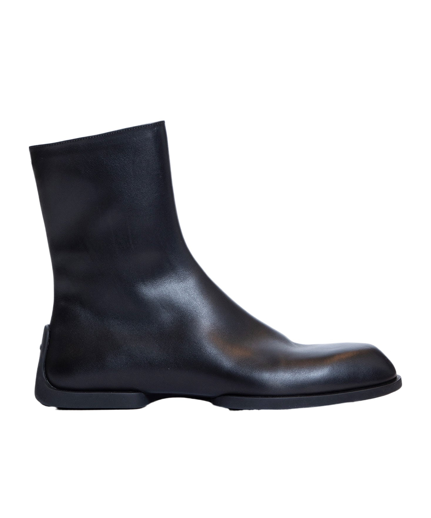 Jil Sander Men Leather Zip-up Ankle Boot In Blue