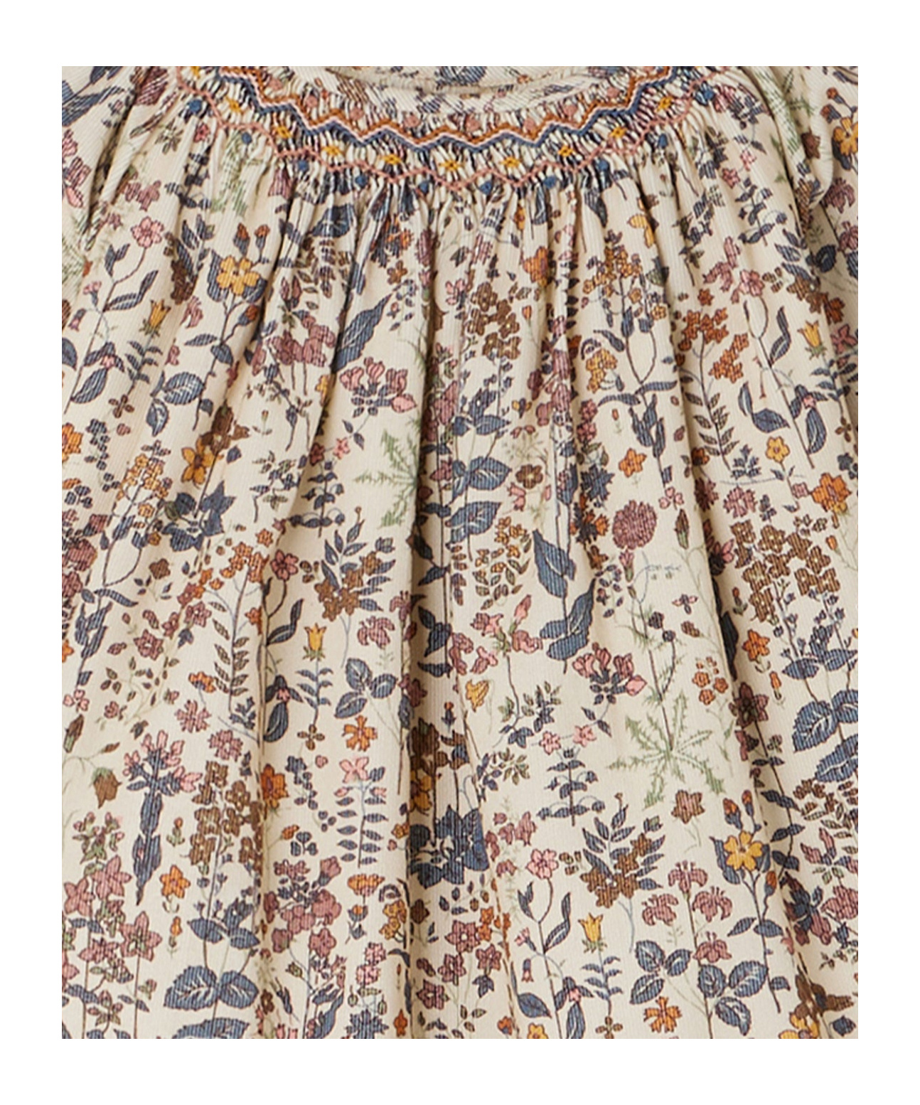 Bonpoint Griottine Multicoloured Corduroy Dress In Nude