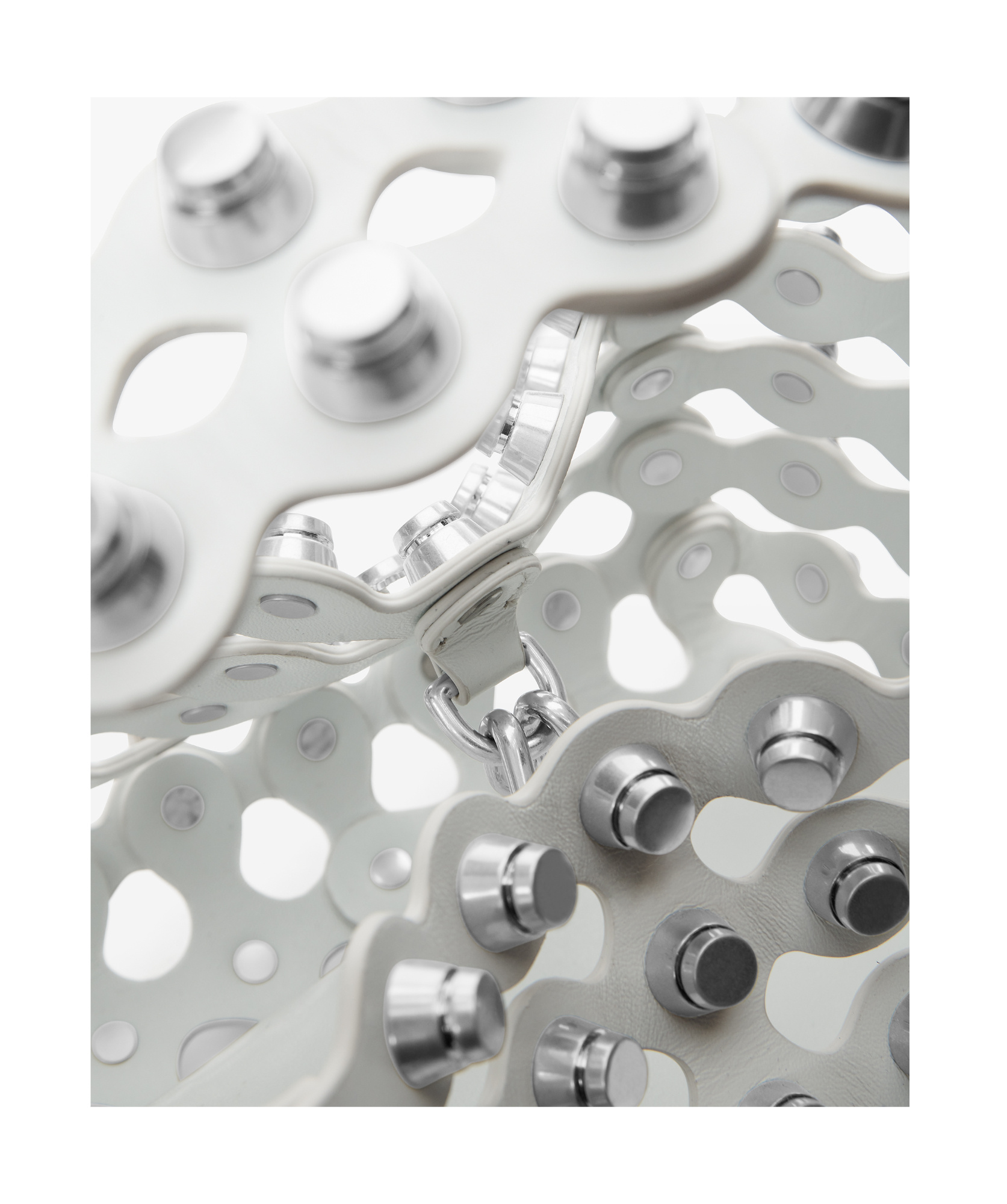 Alexander Wang Rex Small Studded Wavy Leather Top-handle Bag In White