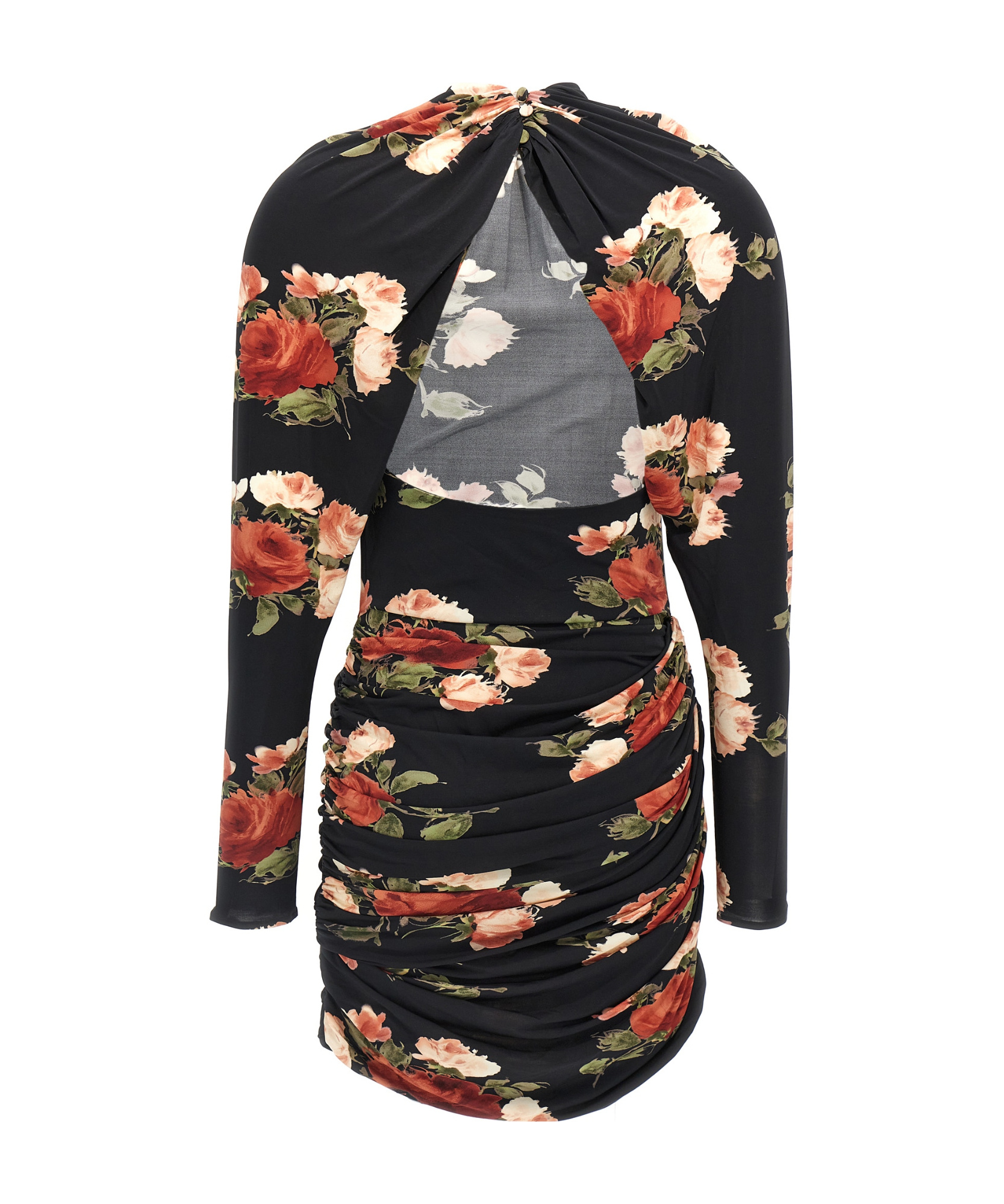 Magda Butrym '24' Draped Floral Mini Dress In Black