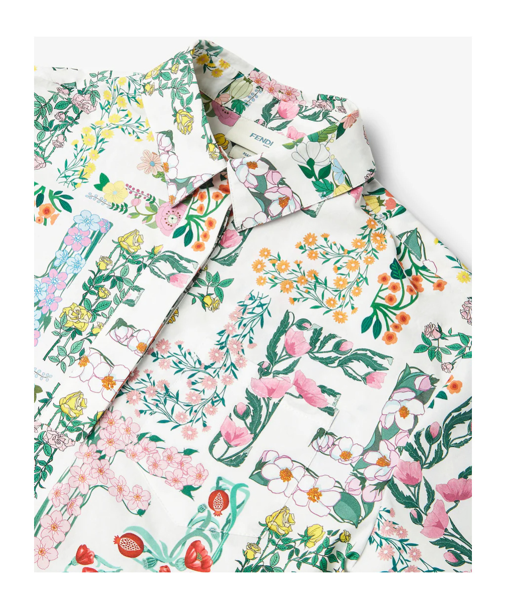 Fendi Multicolor Poplin Junior Dress In Multi