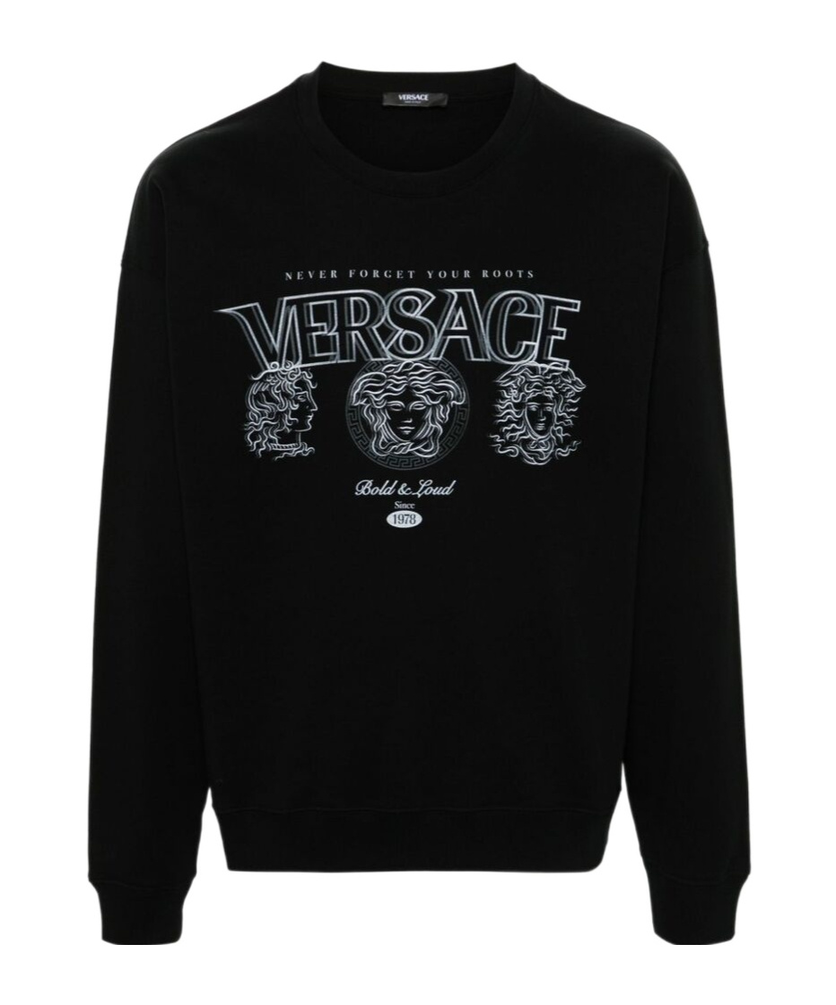 VERSACE LOGO-PRINT COTTON SWEATSHIRT