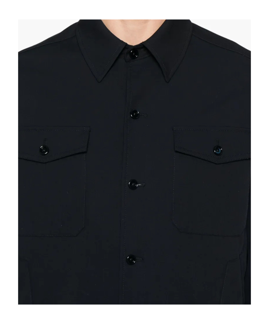 Lardini Black Jacket With Button-up Front And Tailored Cuffs In Black