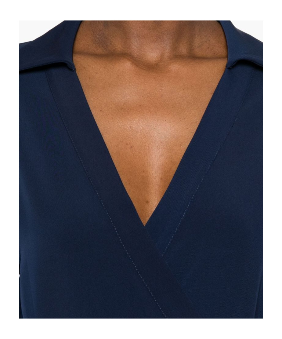 Liu •jo Liu Jo Blue Midi Wrap Dress With Tie