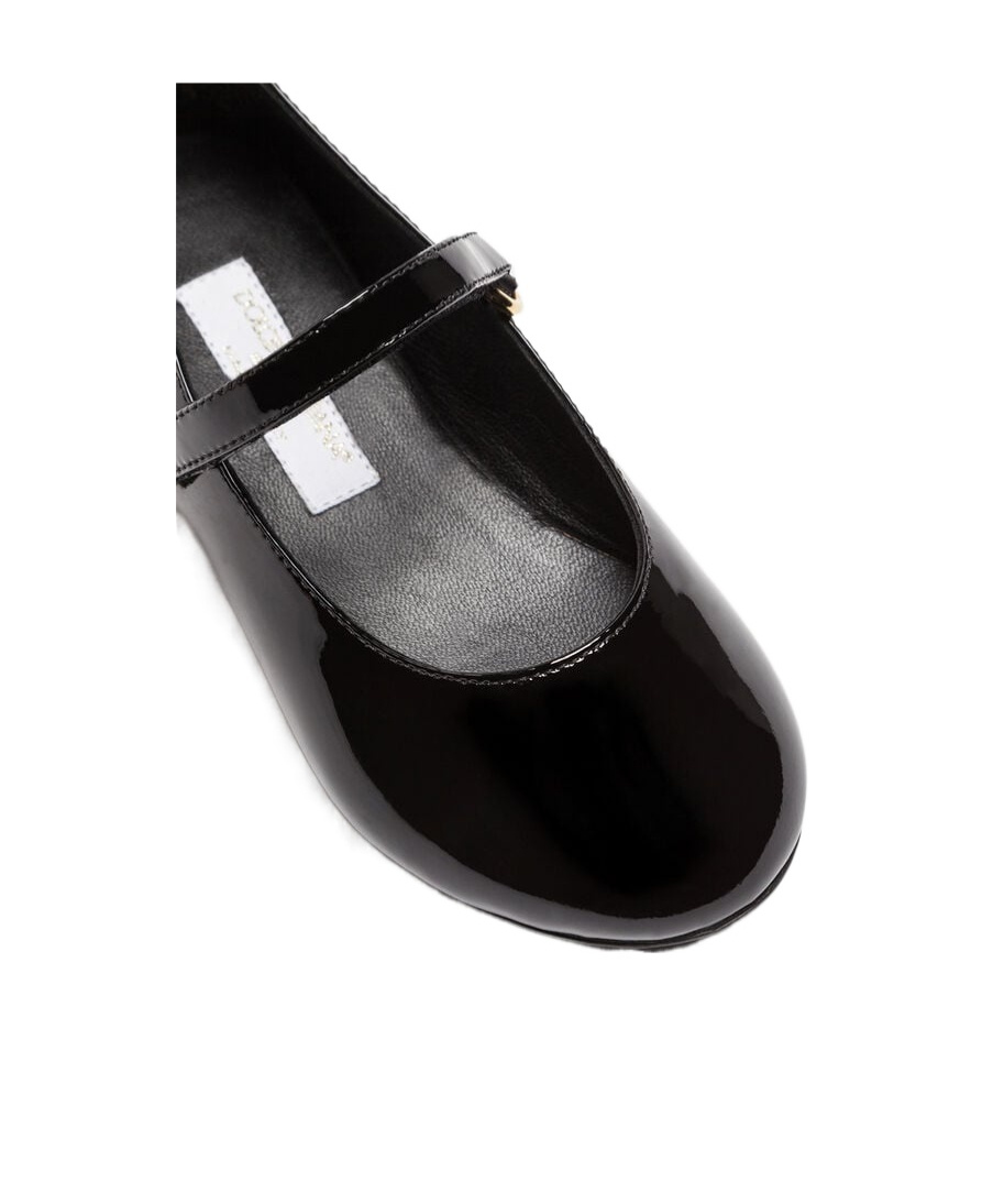 Dolce & Gabbana Round-head Flat Shoes In Black