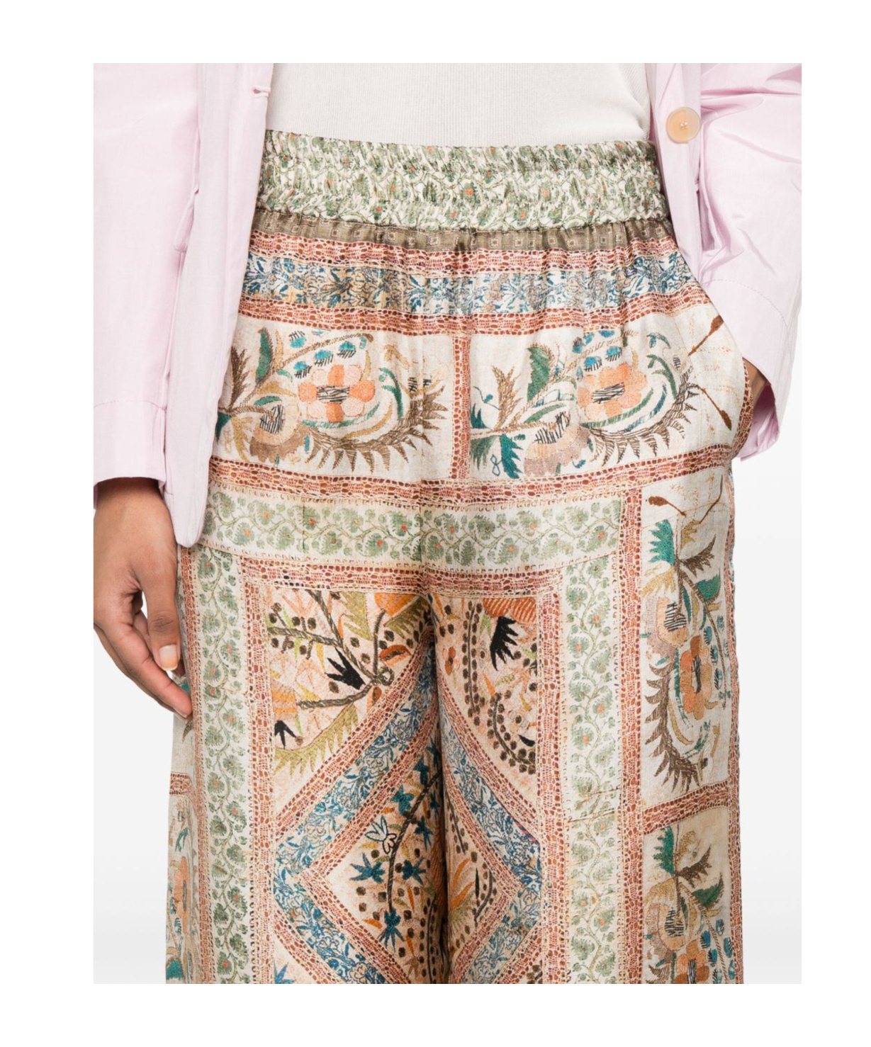Pierre-louis Mascia Pierre Louis Mascia P Rinted Silk Trouser In Multi