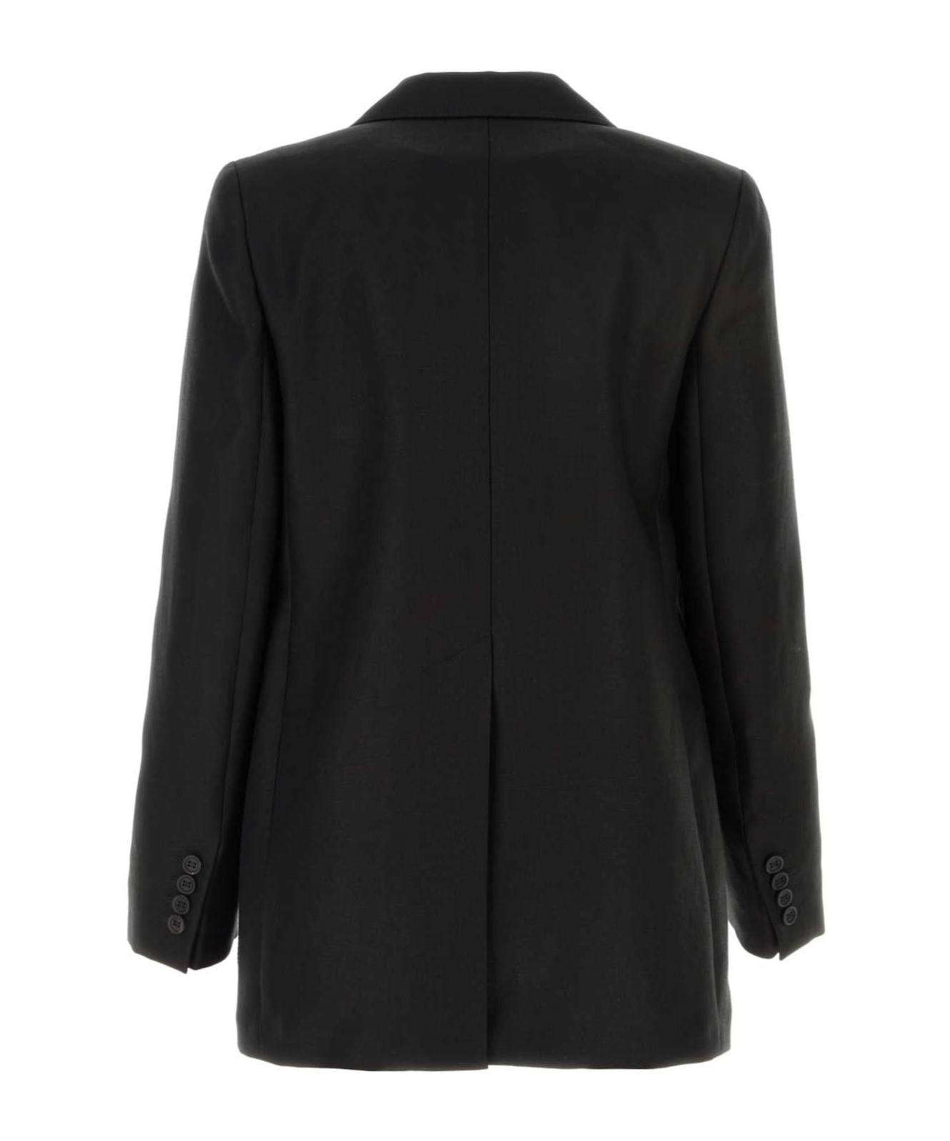 Max Mara Single-breasted Envers Satin Jacket In Black