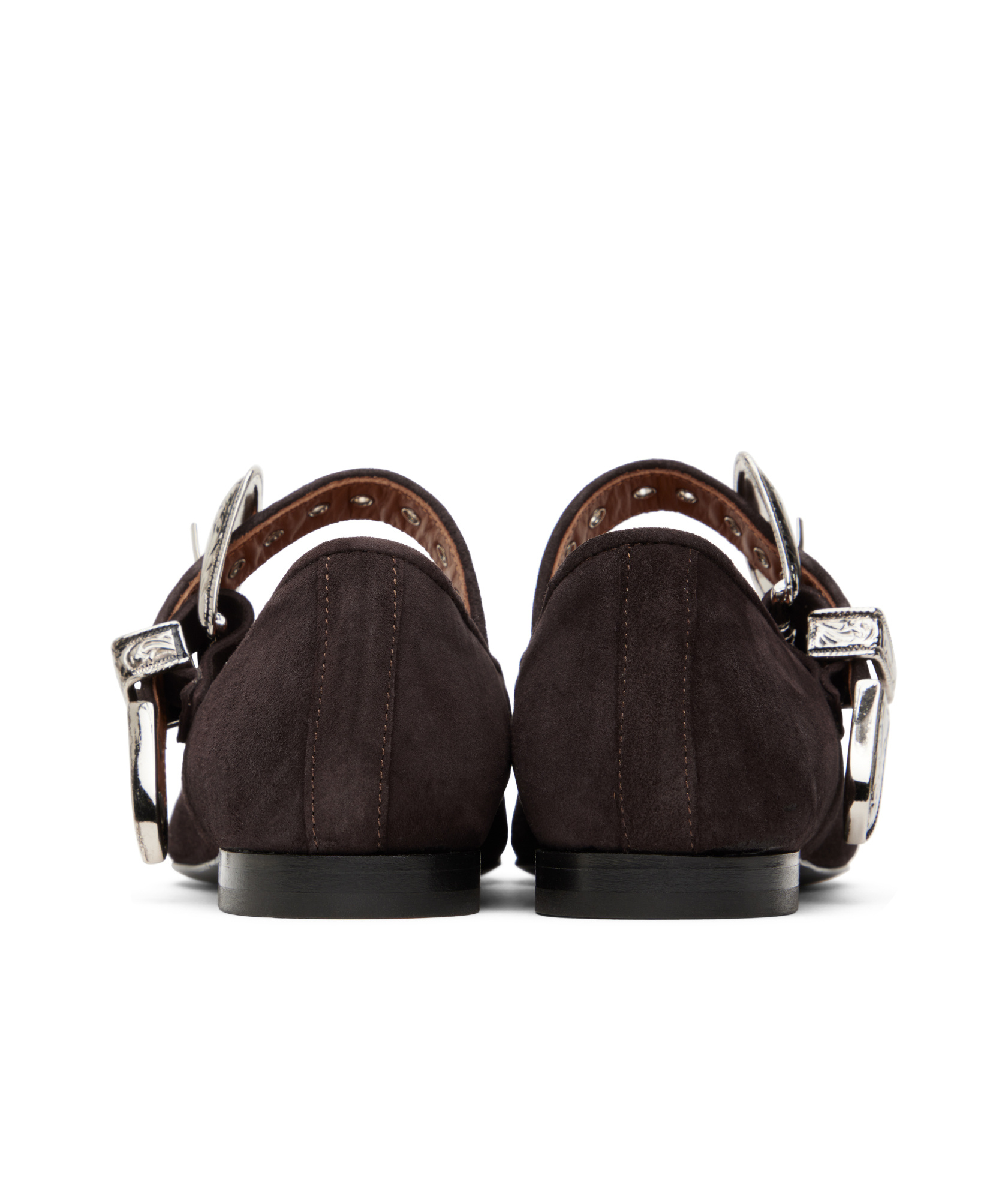 Toga Mary Jane Buttoned Ballet Flats In Black