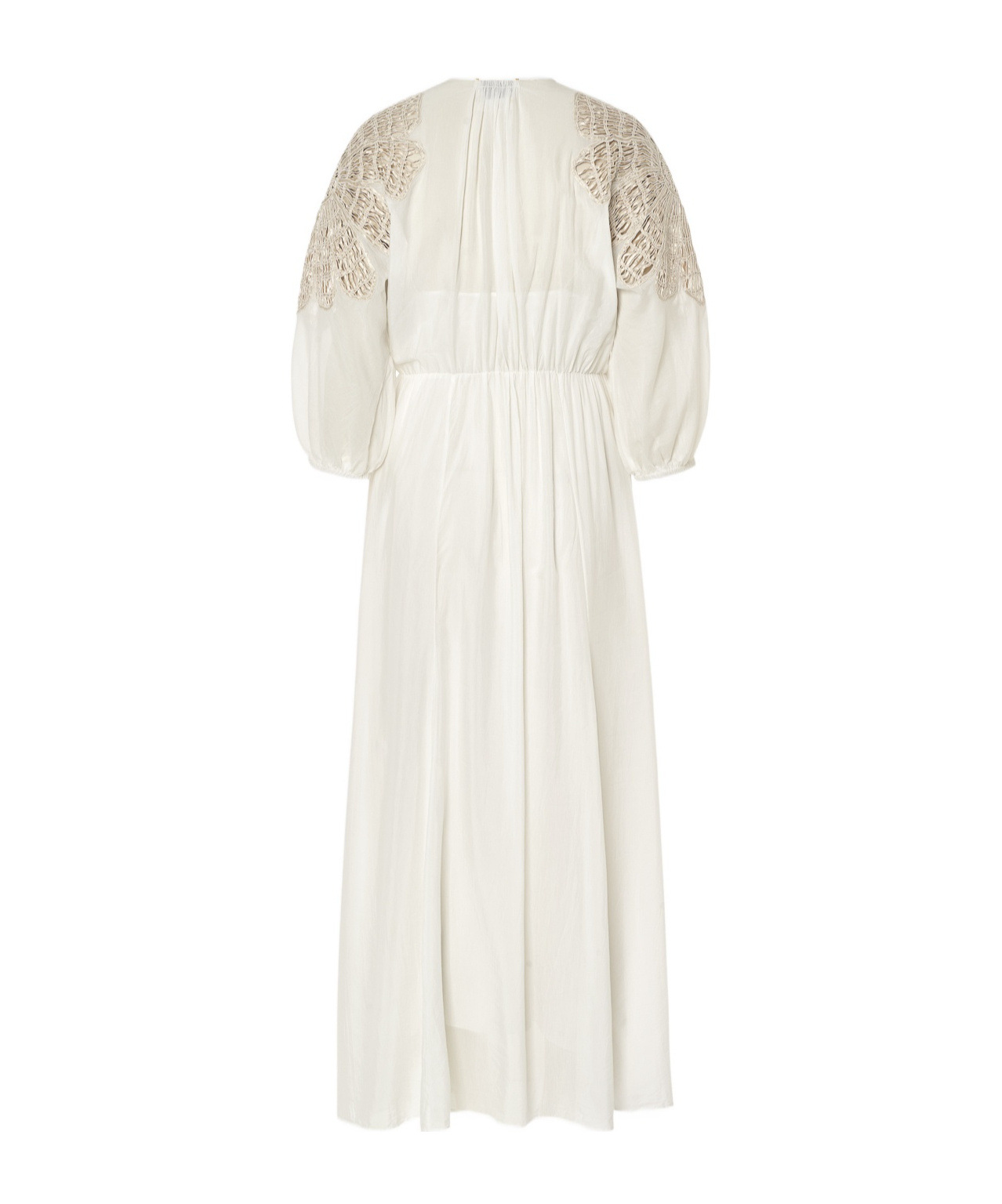 Forte Forte Embroidered-shoulder Maxi Dress In White