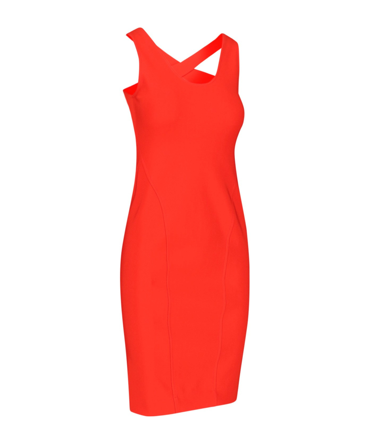 ALAÏA ALAÏA CROSSBACK SLEEVELESS MIDI DRESS