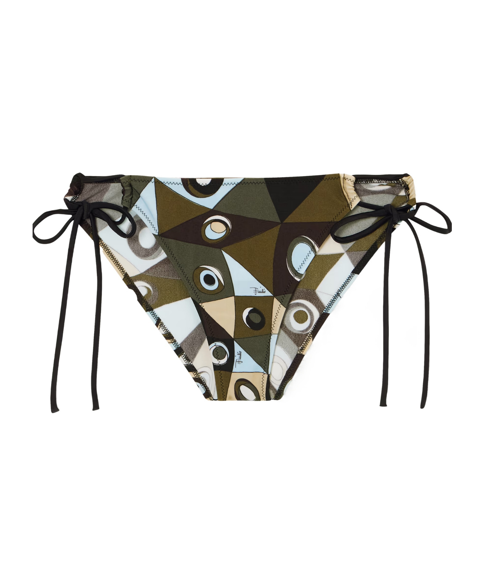 Pucci Geometric Low Rise Polyamide Bikini Bottom In Multi