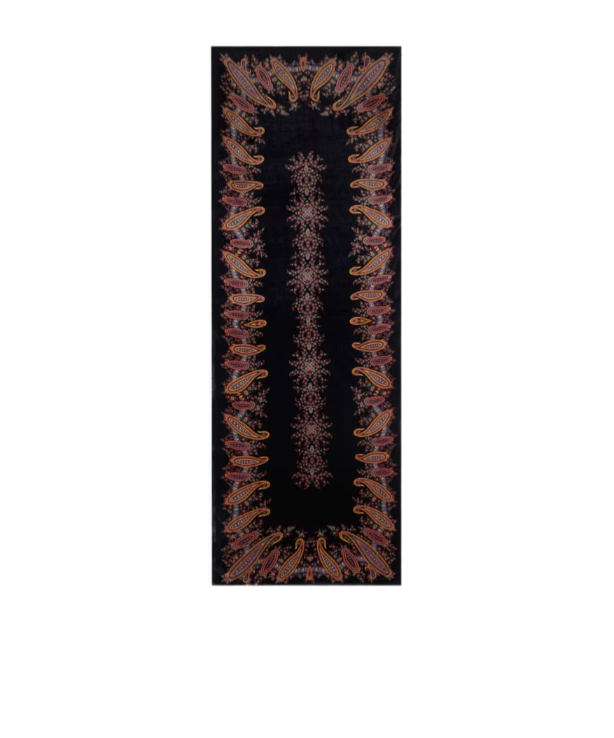 Etro Silk-blend Scarf With Placed Print In Multi