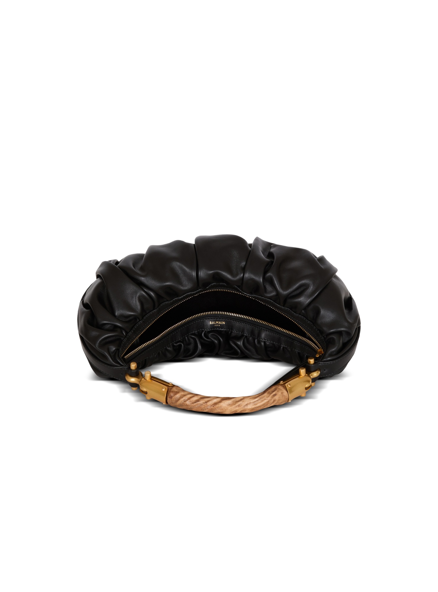 Balmain Medium Ebene Bag In Calfskin Leather In Black