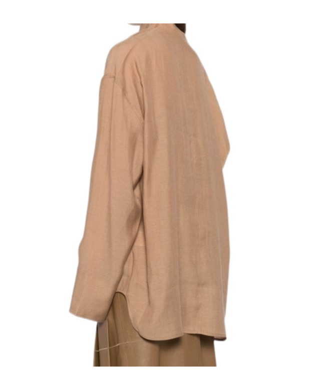 TOTÊME FUNNEL-NECK ORGANZA BLOUSE