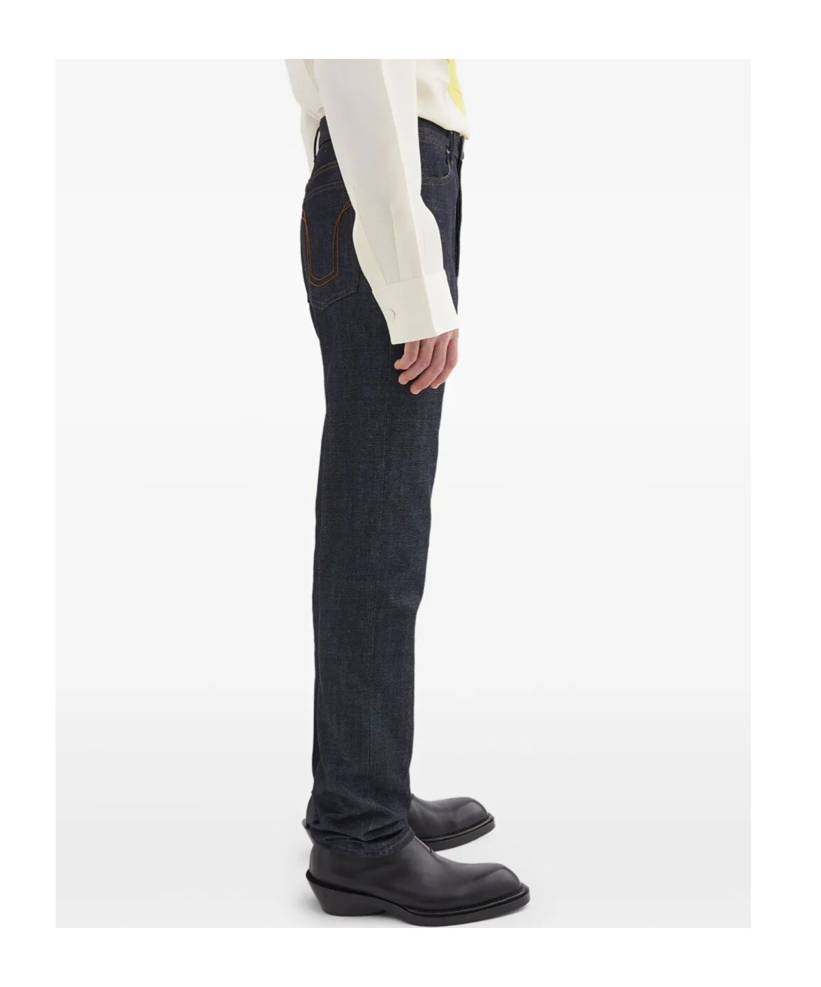 Jil Sander Straight Leg Trousers Belt Loops In Navy Blue