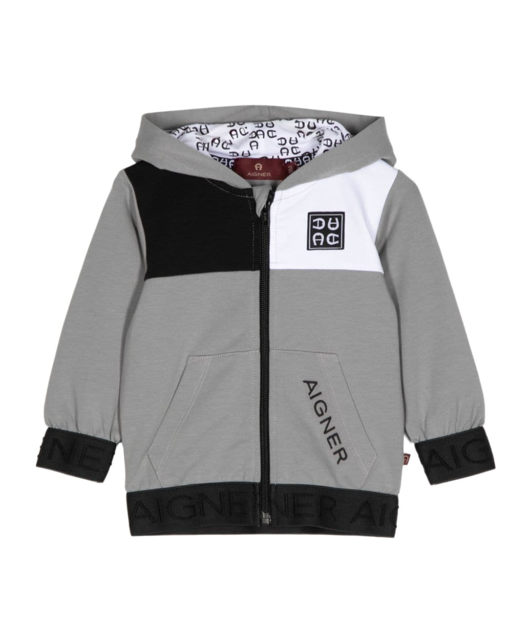 AIGNER LOGO-EMBROIDERED HOODED JACKET