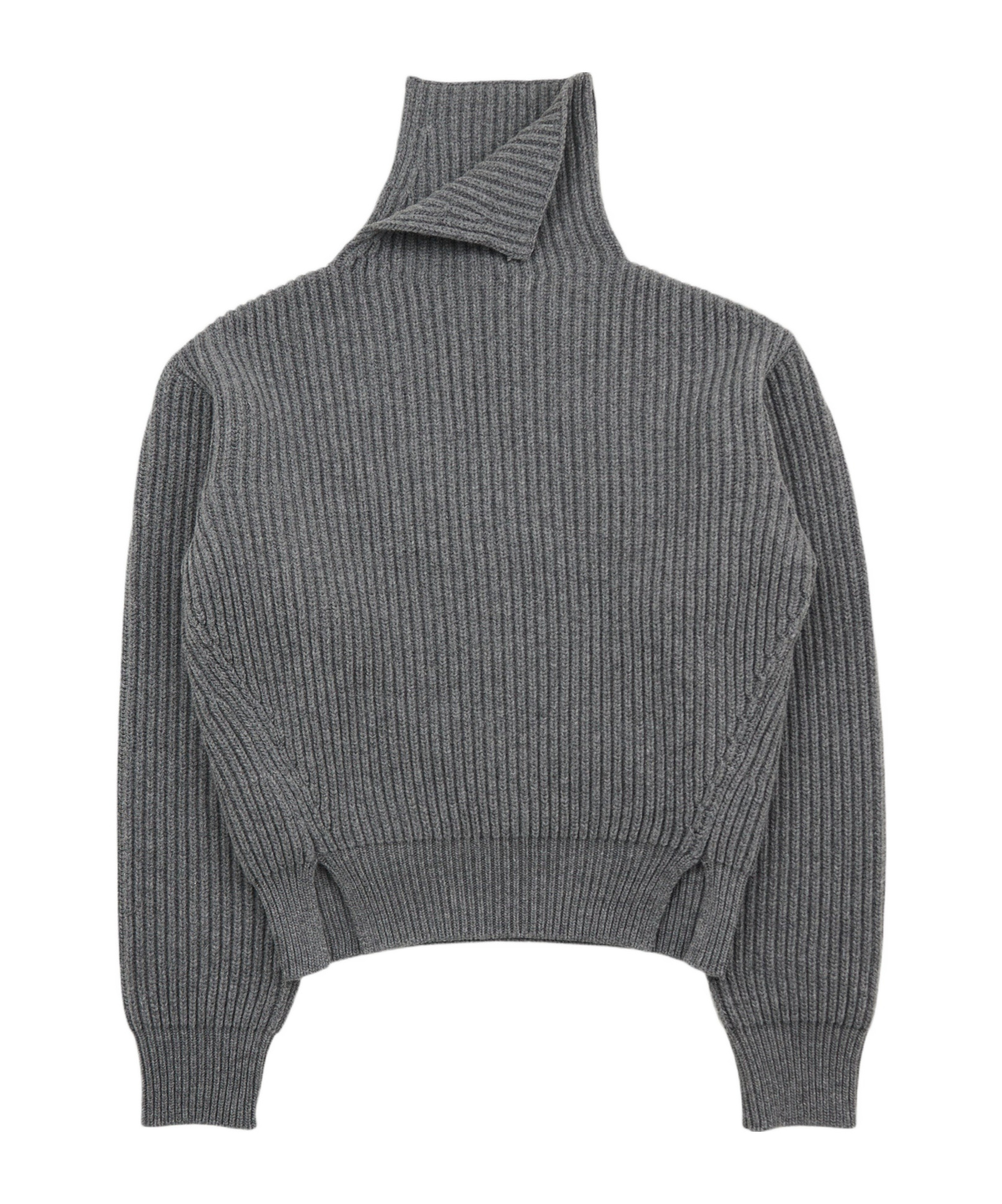 Jil Sander Wool Fisherman's Rib Jumper Koala In Gray