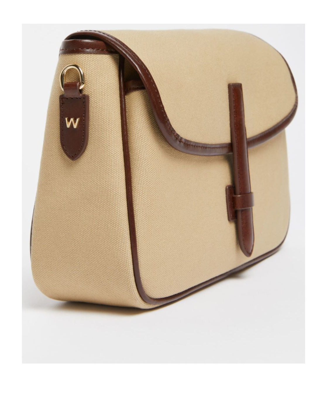Shop Weekend Max Mara Canvas And Leather Shoulder Bag