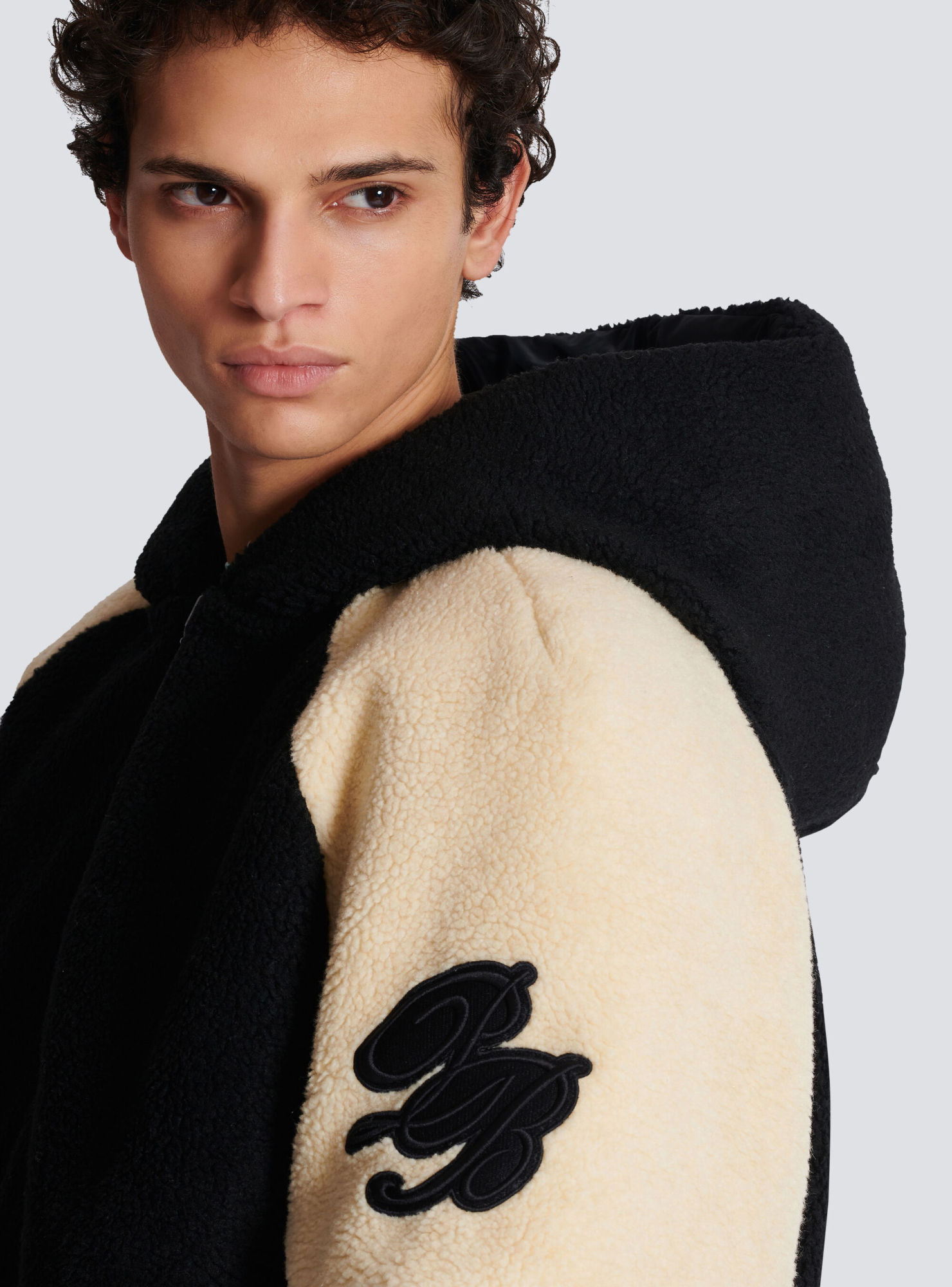 Balmain Faux-shearling Reversible Jacket In Black