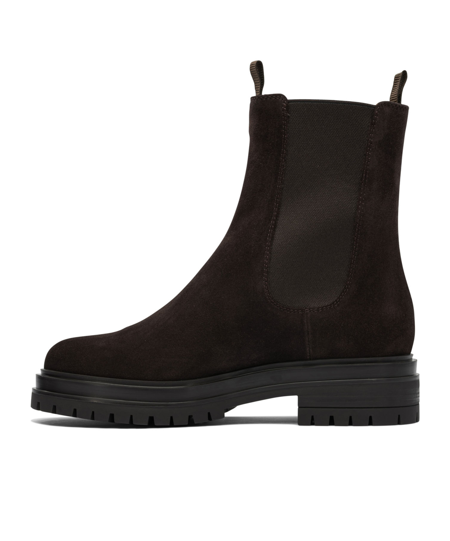 Gianvito Rossi Chunky Sole Suede Ankle Boots With Elastic Panels In Brown