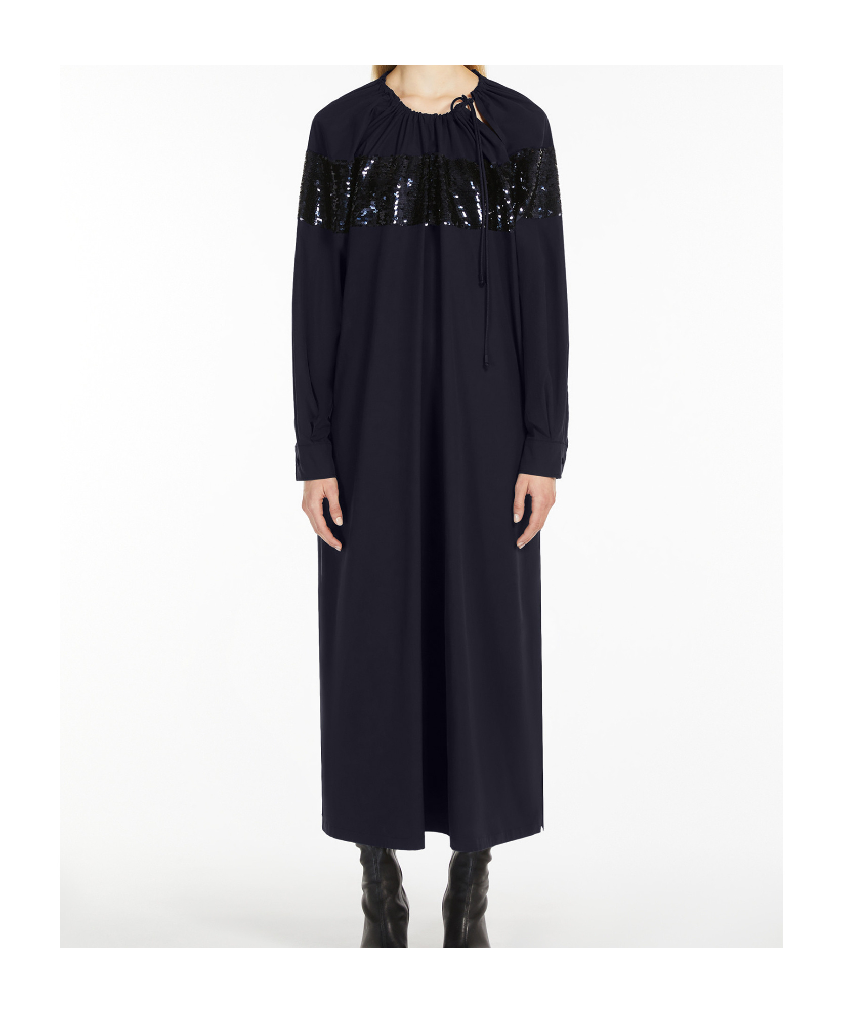 Max Mara Vestido Suave De Popelina In Black