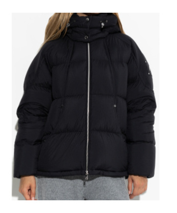 Moose Knuckles Hooded Down Jacket In Black