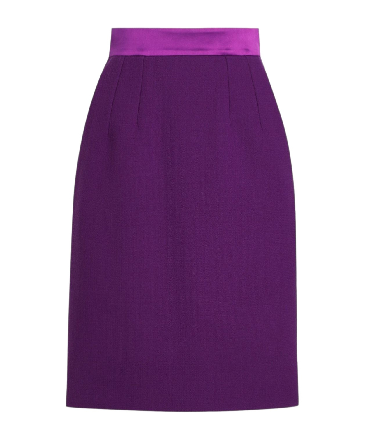 DOLCE & GABBANA SATIN-WAISTBAND MIDI SKIRT