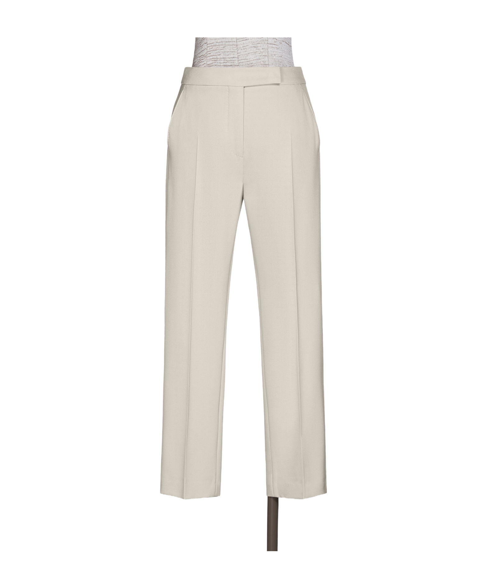 Max Mara Felice Straight Leg Trousers With Belt Loops In Neutral