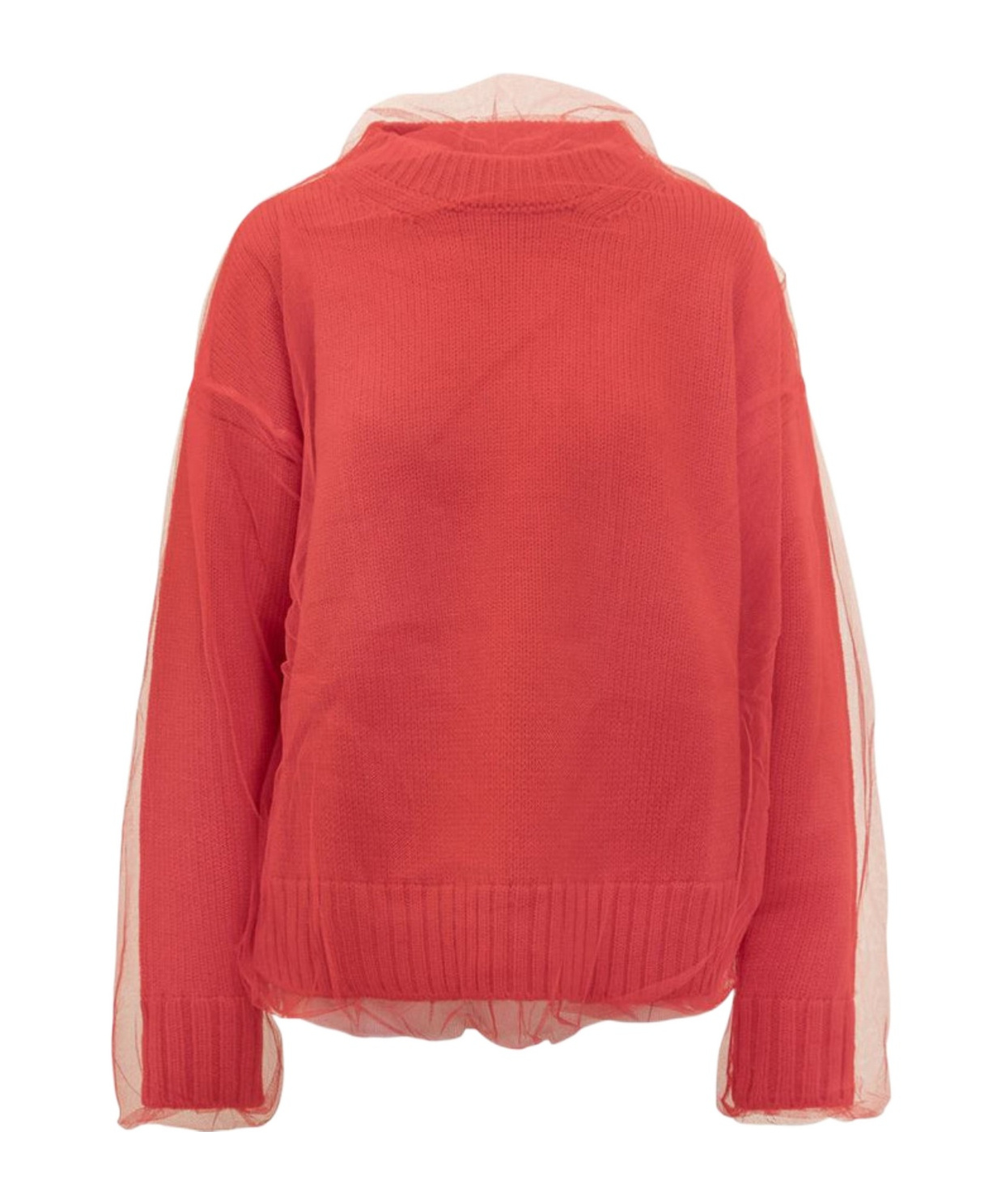 Msgm Tulle-overlay Jumper In Red