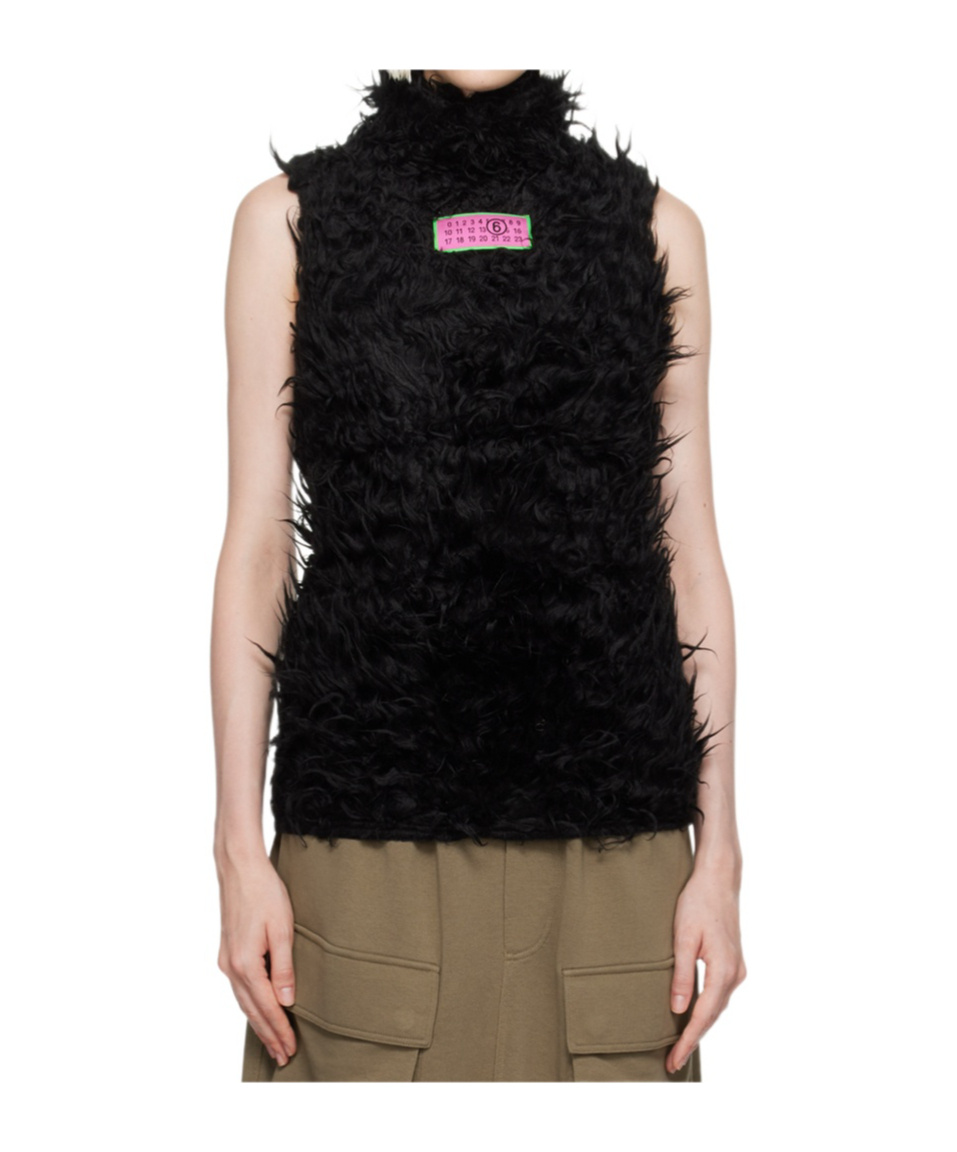 Shop Mm6 Maison Margiela High-necked Vest In Black