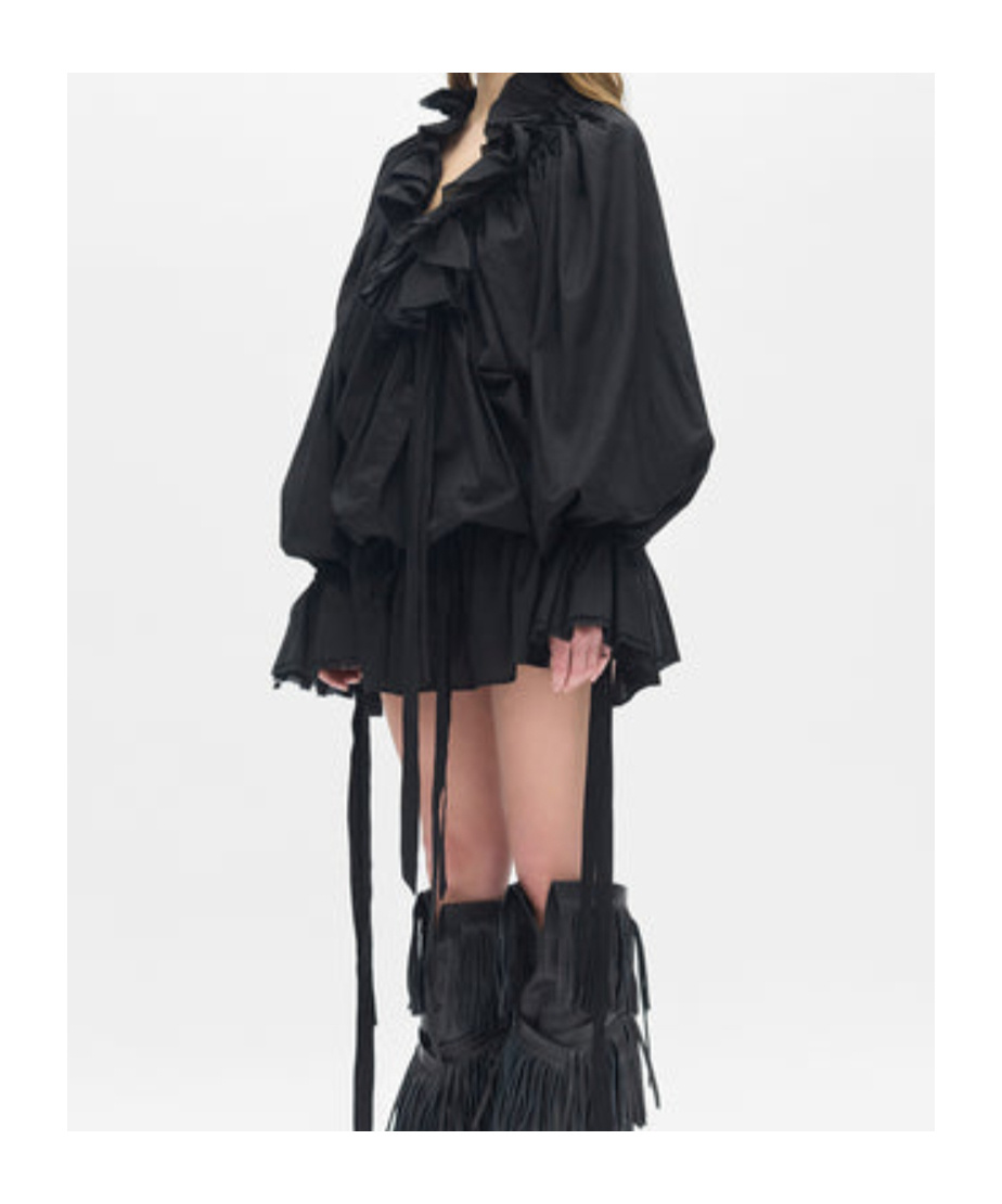 Ann Demeulemeester Bregje Ruffled Mini Dress In Black