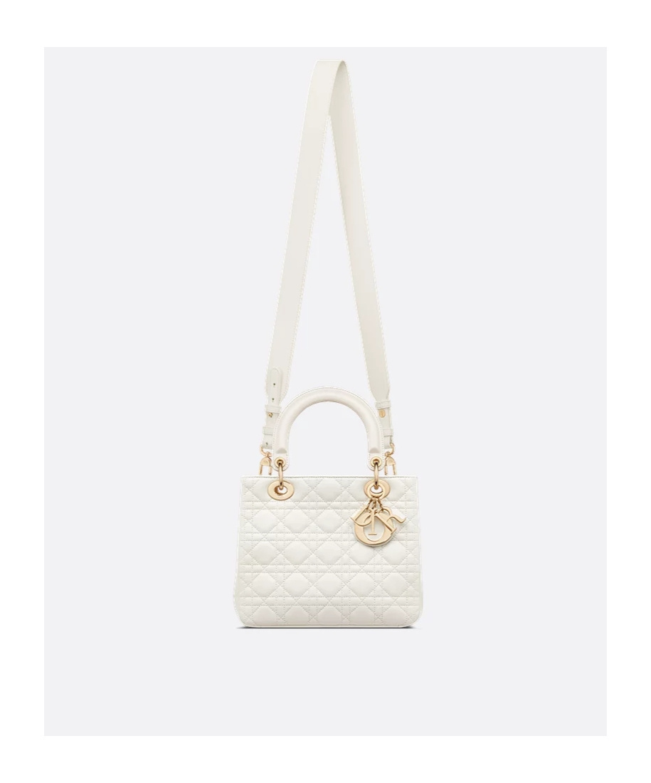Dior Medium Soft Lady Bag In White