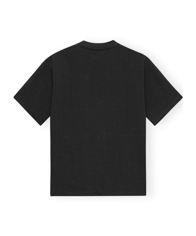 Ganni Logo Crystal-embellished Cotton T-shirt In Black