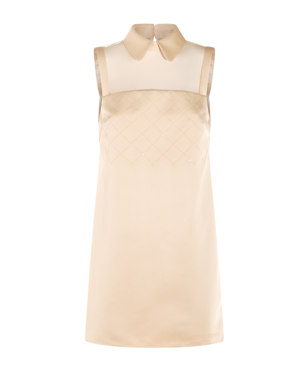 Elisabetta Franchi Embroidered Keyhole Back Sleeveless Dress In Brown