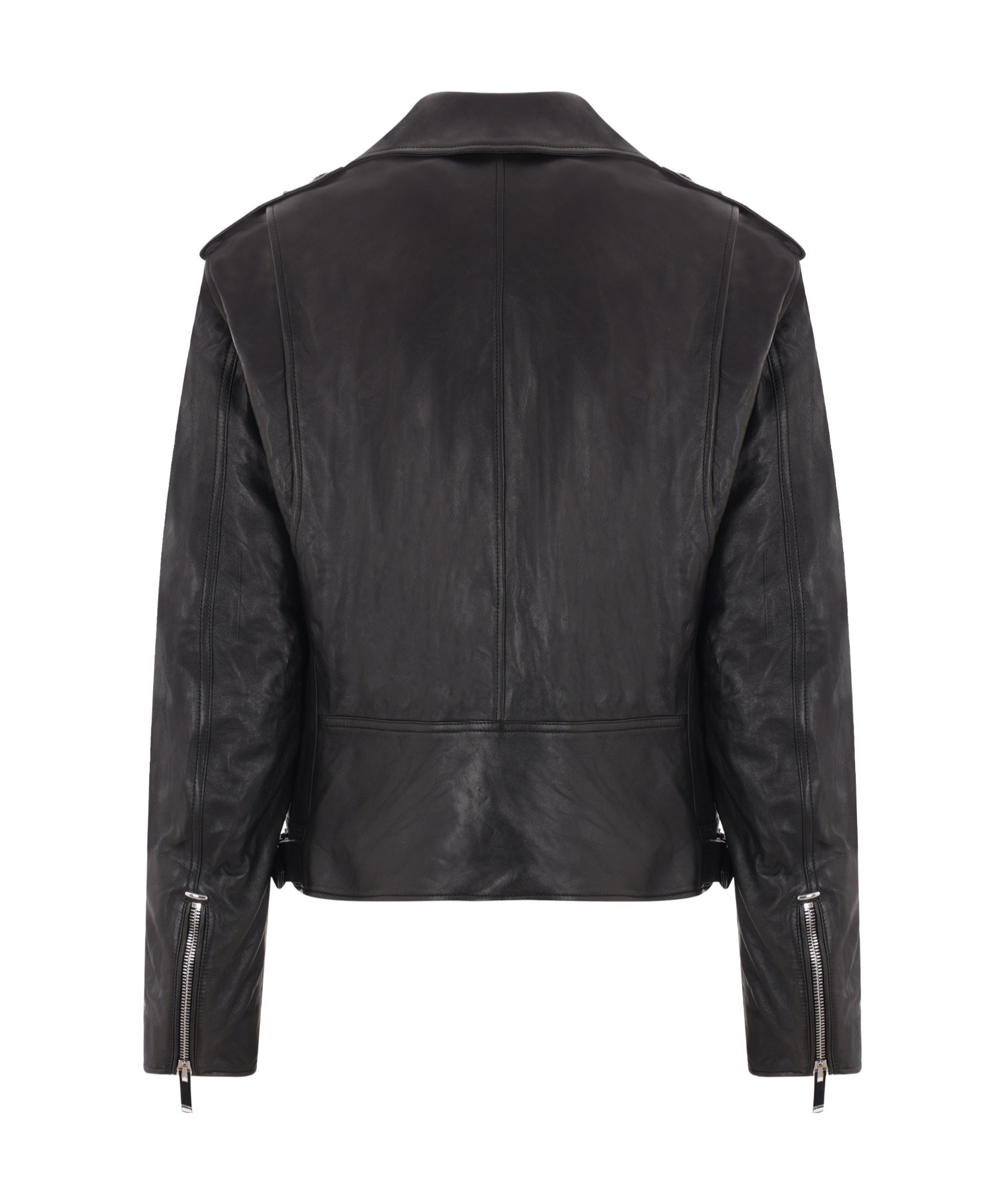 Alexander Mcqueen Grained Lamb Leather Biker Jacket In Black